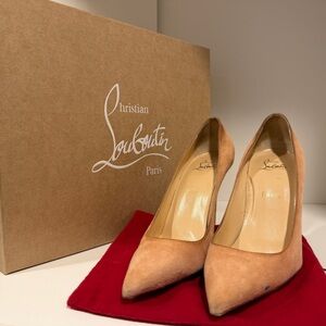Christian Louboutin Tan Suede Pumps